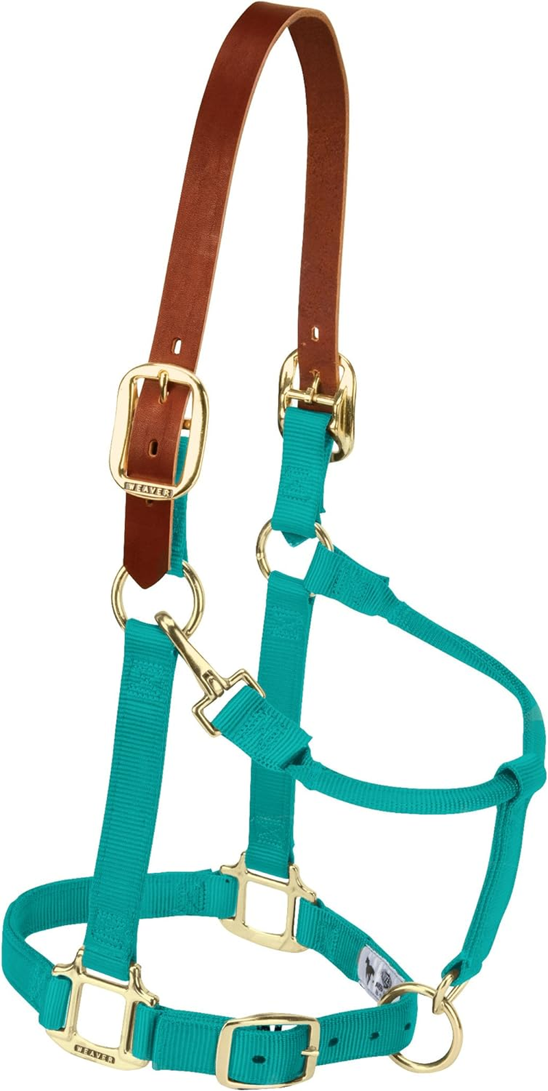 Weaver Leather Adjustable Breakaway Nylon Horse Halter, Emerald Green, Weanling/Pony