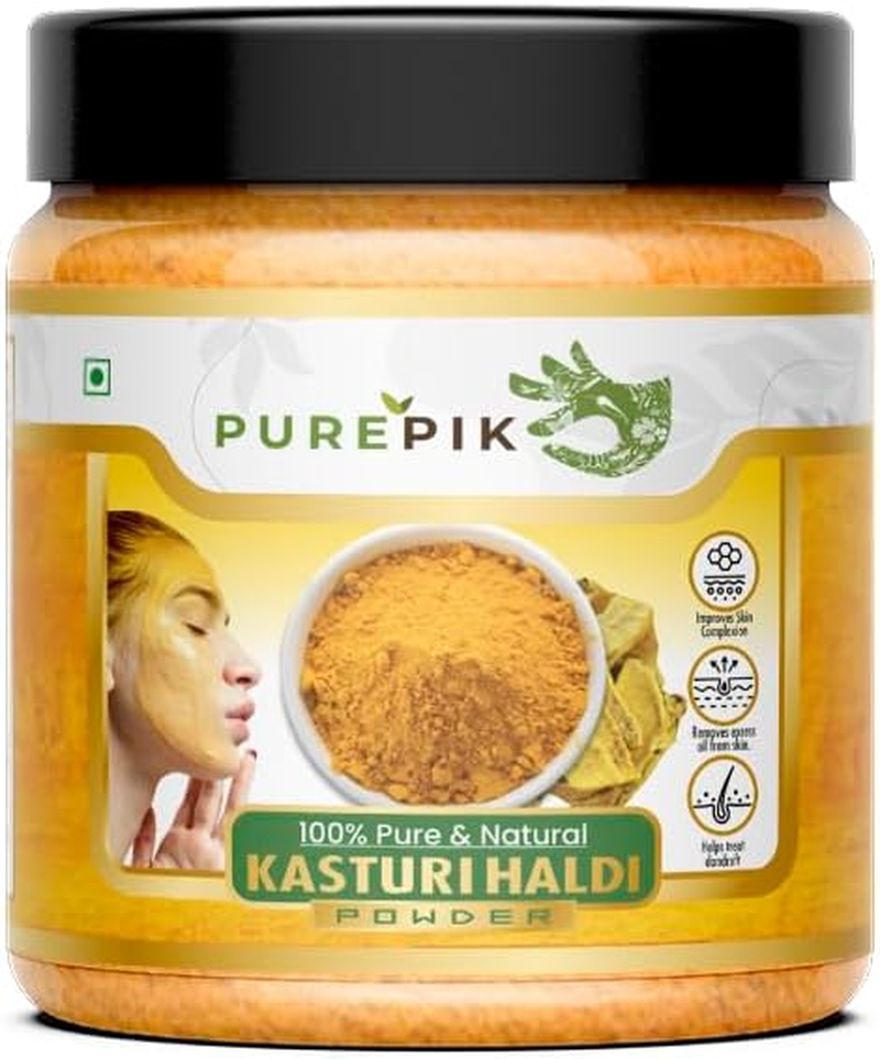 Pure Pik Organic Kasturi Haldi Powder for Face Beauty (200 Gram) Jar Pack | Wild Turmeric Powder,Kasturi Manjal Powder image number 5