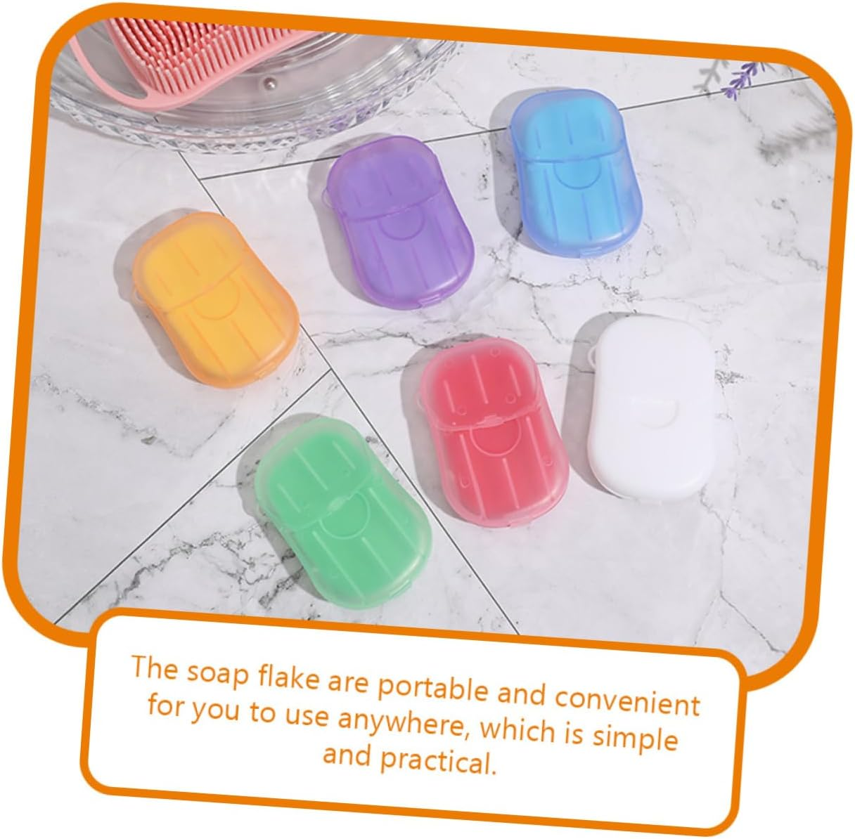 Travel Soap Sheets Portable Case 12 Boxes Soap Slices Rose Jasmine Lavender Milk Orange Scents for Camping Outdoor Hiking and Travel Toiletries image number 4