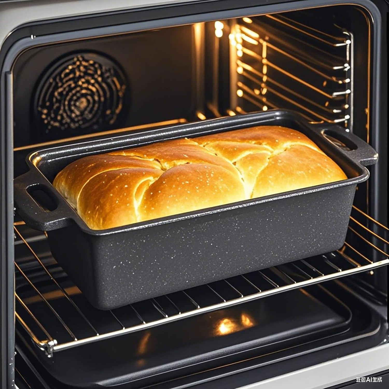 2-In-1 Cast Iron Bread Loaf Pan Tin with Lid &ndash; Dual Use Baking Dish with Ergonomic Handles, Pre-Seasoned for Oven Cooking image number 4