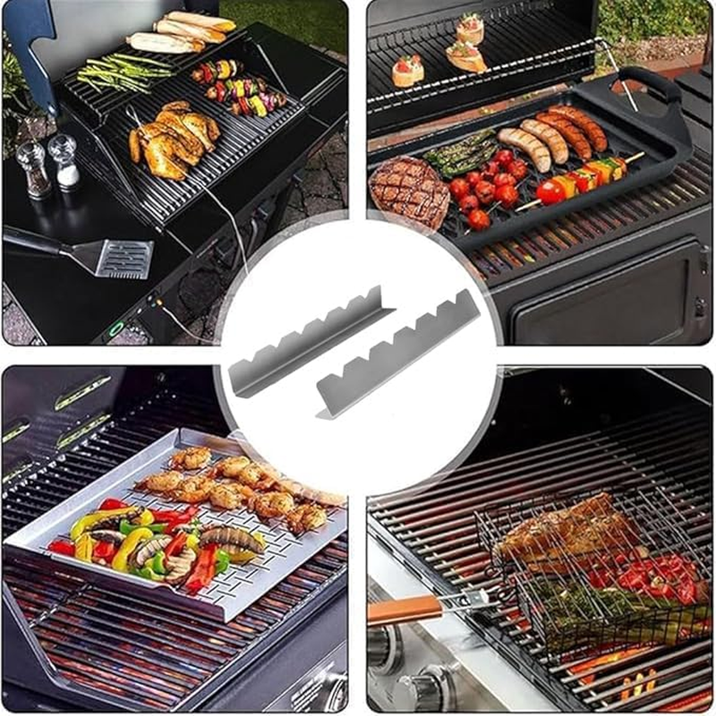 WEZCHUGHAOL Kabob Skewers Rack Set of 2, Stainless Steel Skewers Holder with 9 Notch Compatible with Wood, Bamboo, Round, Metal, Flat Skewers for Grilling, BBQ Grilling Accessories image number 3