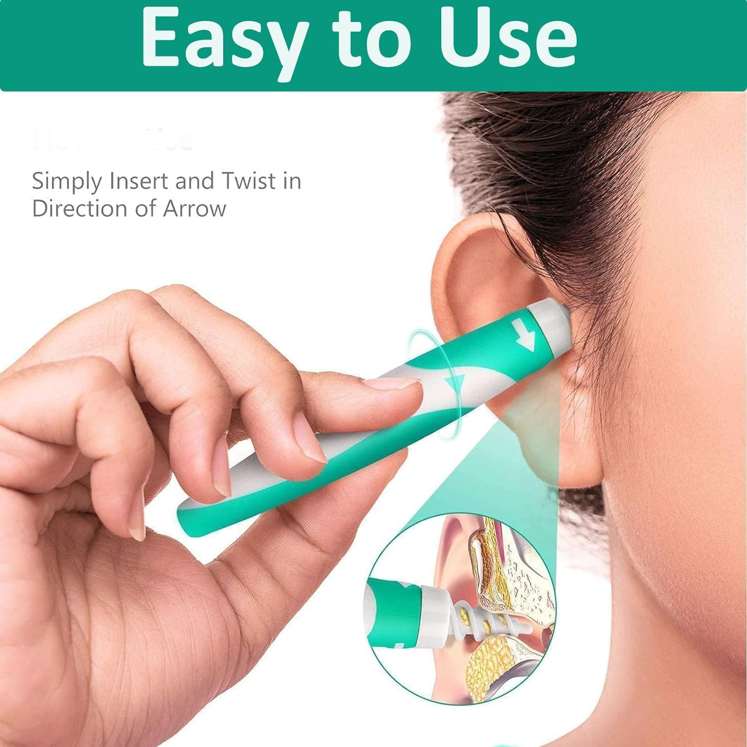 Earwax Remover Soft Silicone Ear Cleaning Tool Earwax Removal Tool with 16 Replacement Heads + 6 PCS Metal Ear Picker Safe and Easy to Remove Ear Wax image number 2