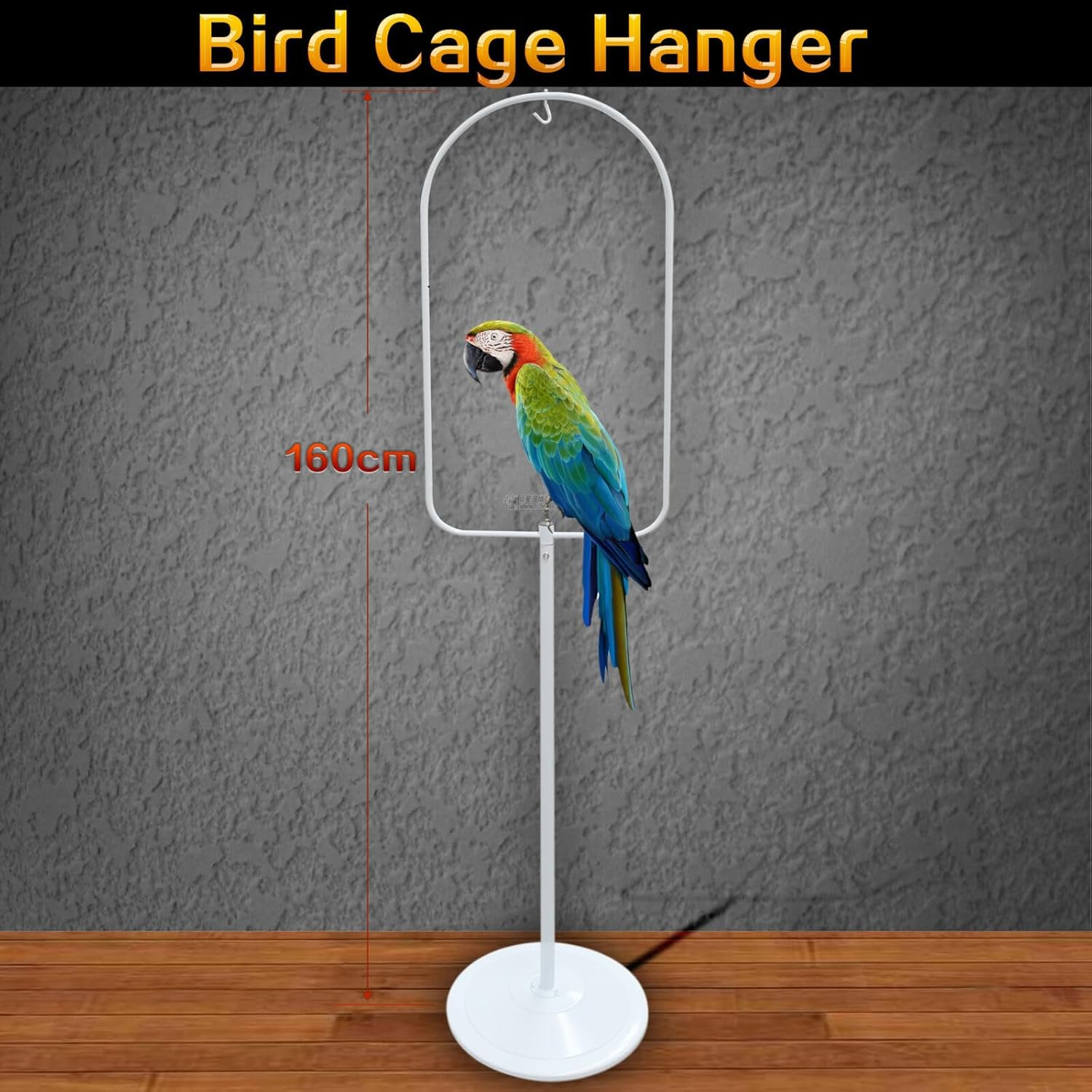 160Cm Bird Cage Hanger Stand White Metal Tube Frame Canary Cages image number 1