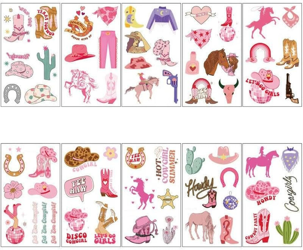Cowboy Tattoo Stickers Cartoon Tattoo Stickers Cute Face Stickers Temporary Stickers image number 5