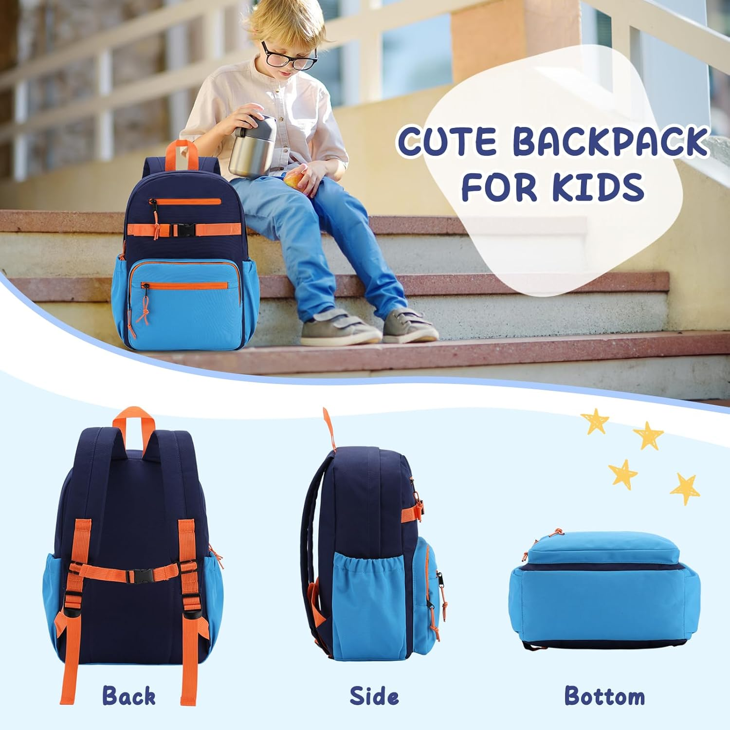 Toddler Kids Backpack,Ravuo Cute Preschool Bag for Boys Girls Lightweight Water Resistant School Bookbag with Chest Strap image number 1