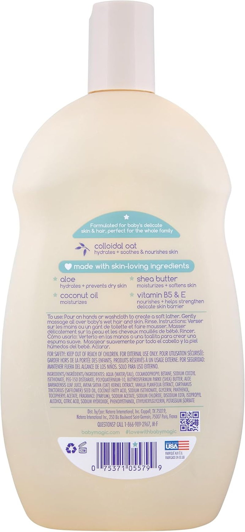 Baby Magic Soothing Hair & Body Wash | 488Ml | Vanilla & Oat | Made with Colloidal Oat | Dermatologist Recommended | Hypoallergenic image number 2
