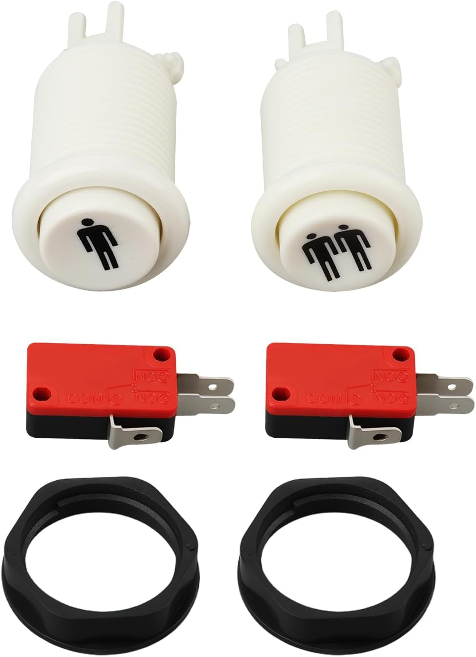 VGOL 2-Piece Arcade Game Start Button 1P 2P Player Push Button with Microswitch image number 4