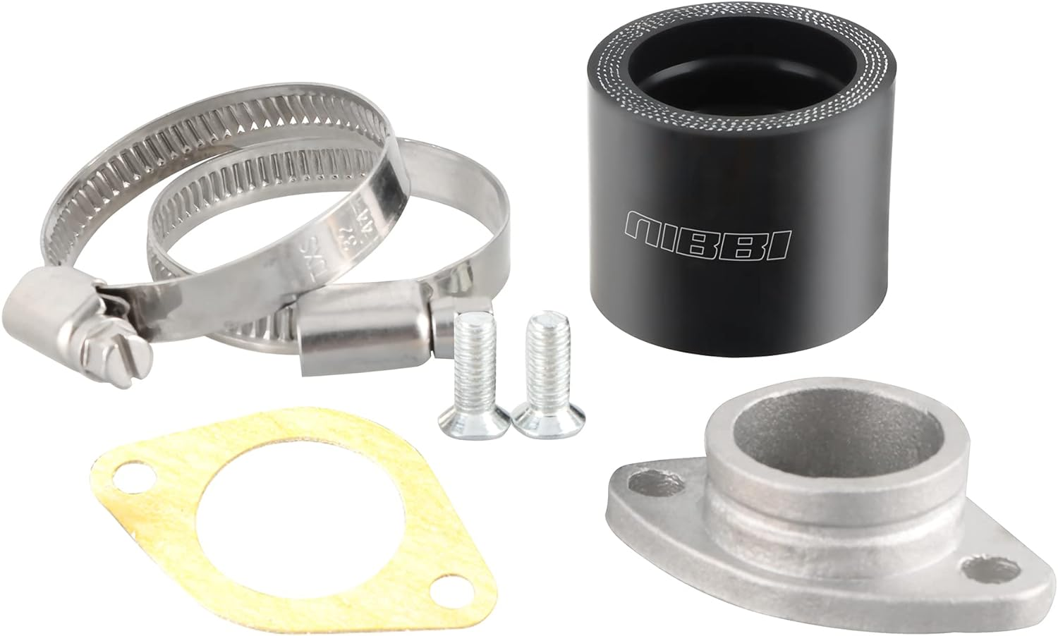 Nibbi Racing Parts Motorcycle Replacement Parts Manifold CG Intake Manifold Engine Connector Modified Manifold Adapter for Motorcycle Motorcross Dirt Bike CG 125 150, Silver, 3 image number 1