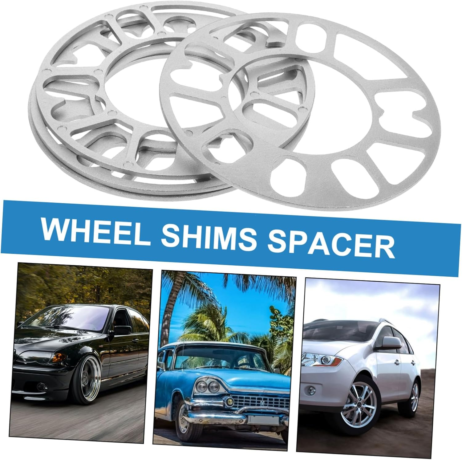 Gatuida 4Pcs Wheel Spacers Shims for Autocar Wheelbase Widening Stop Tyre Rubbing Metal Alloy Wheel Fixing image number 3