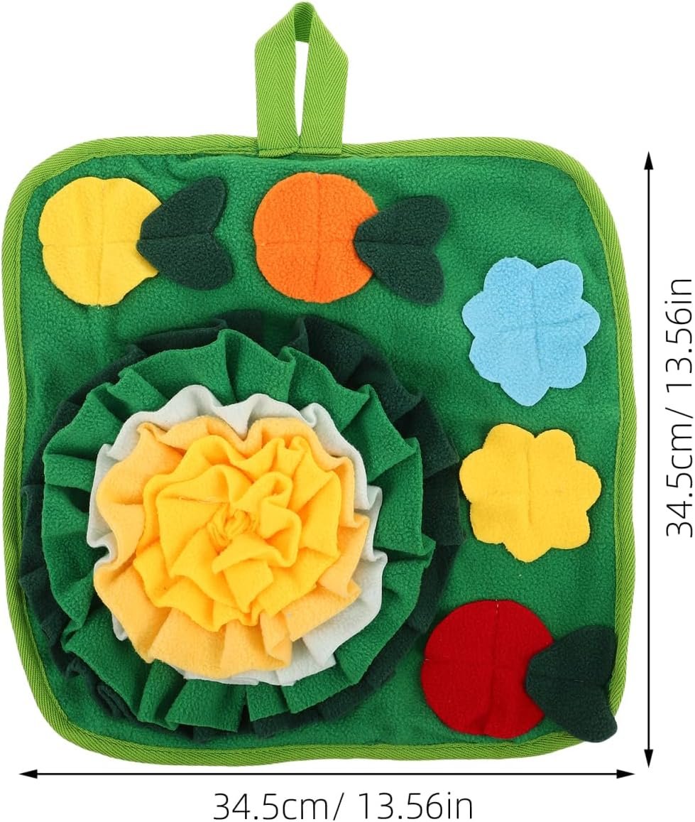 Alasum Small Animal Sniffing Pad 13.6 Inch Soft Foraging Mat Slow Feeder Training Mat for Hamsters Rabbits Guinea Pigs Birds Comfortable Pet Feeding Toy image number 2