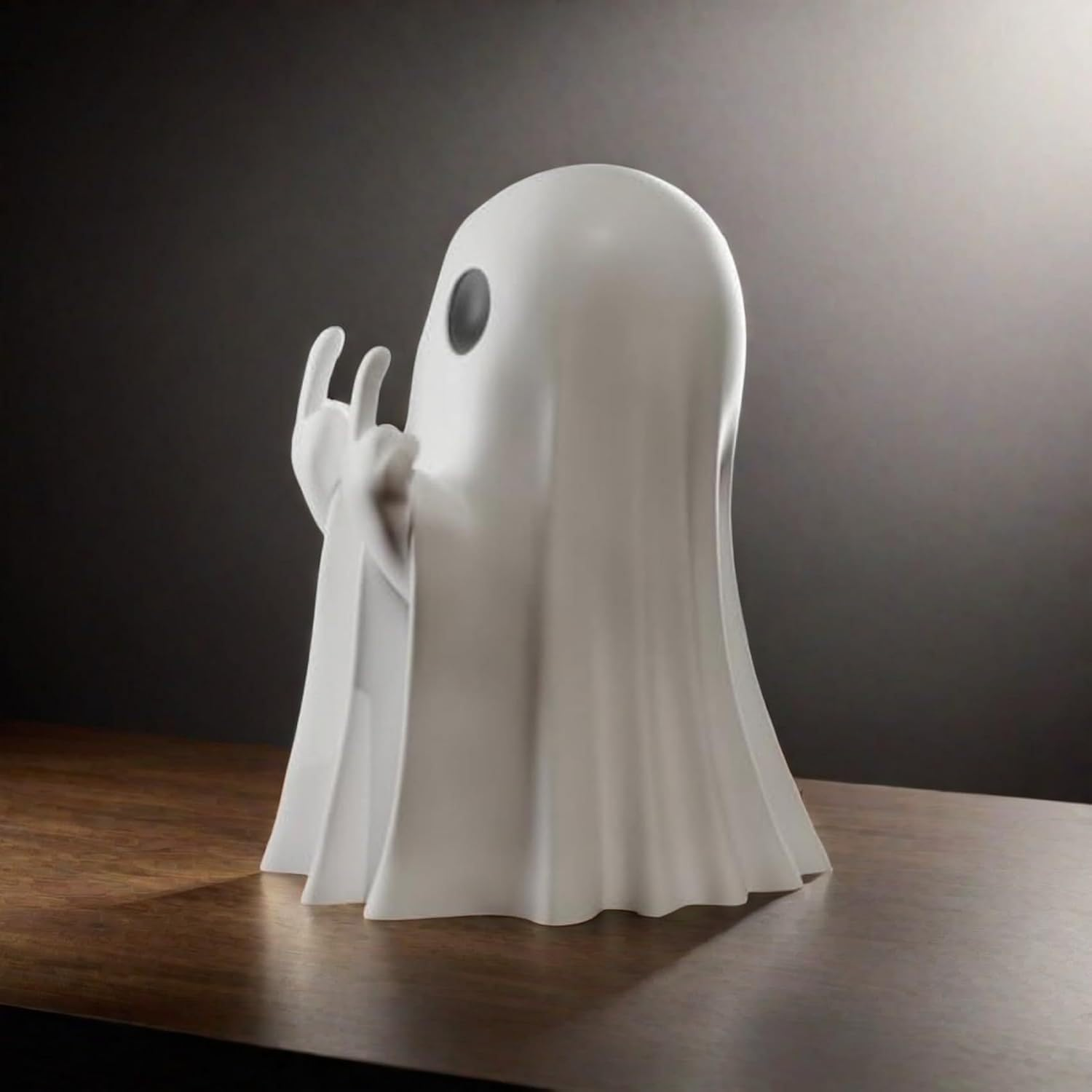 Halloween Ghost Figurine for Indoor & Porch Decor, 2Pcs Gothic Spooky Resin Figurine, Cute Finger Ghost Ornaments, Spooky Home Decor, Halloween Decorations image number 4