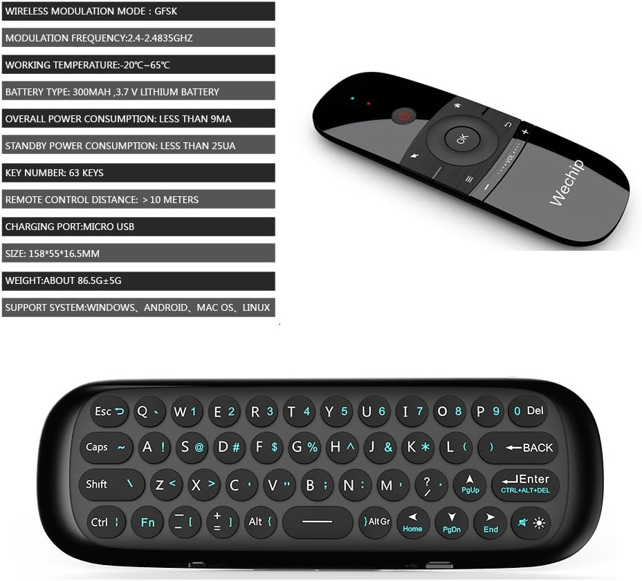 Air Mouse,Wireless Keyboard 2.4G Smart TV Remote with Mouse Game Handle Android Remote Control for Android TV Box/Pc/Smart Tv/Projector/Htpc/All-In-One PC/TV image number 4
