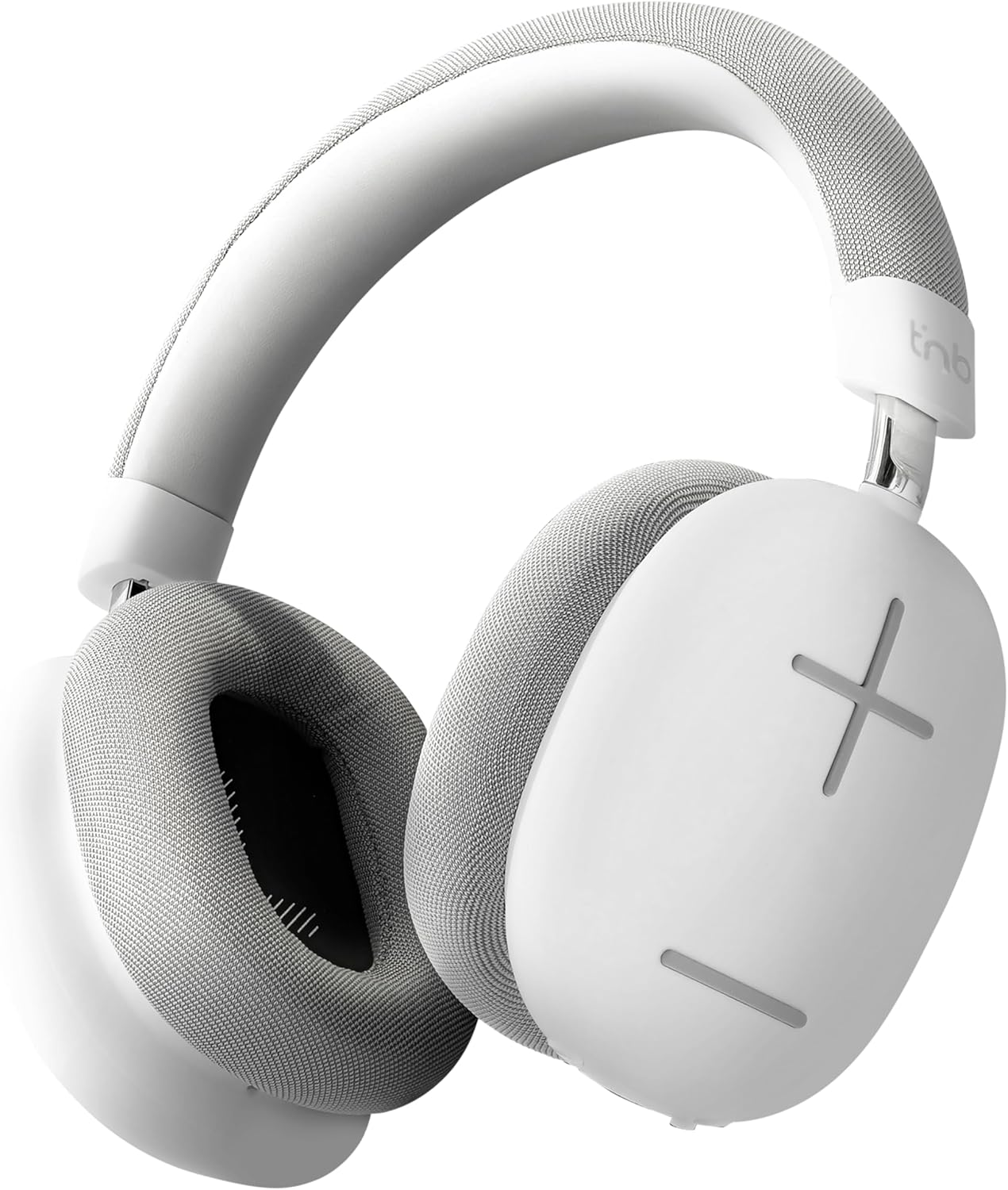 T'Nb Bounce Max - New Comfortable round Bluetooth Headphones Stereo Sound with Built-In Microphone and up to 50 Hours Battery Life - White