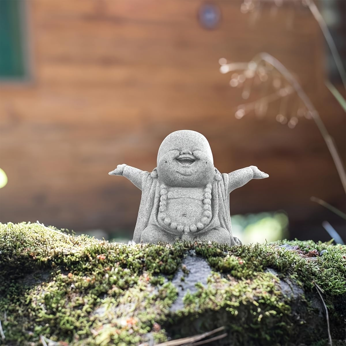 AIMALL Mini Buddha Statue Resin Aquarium Ornament 3.14X4.05X2.16In Cement Fish Tank Decoration Bonsai Figurine Zen Garden Tea Pet for Indoor Outdoor Decor image number 4