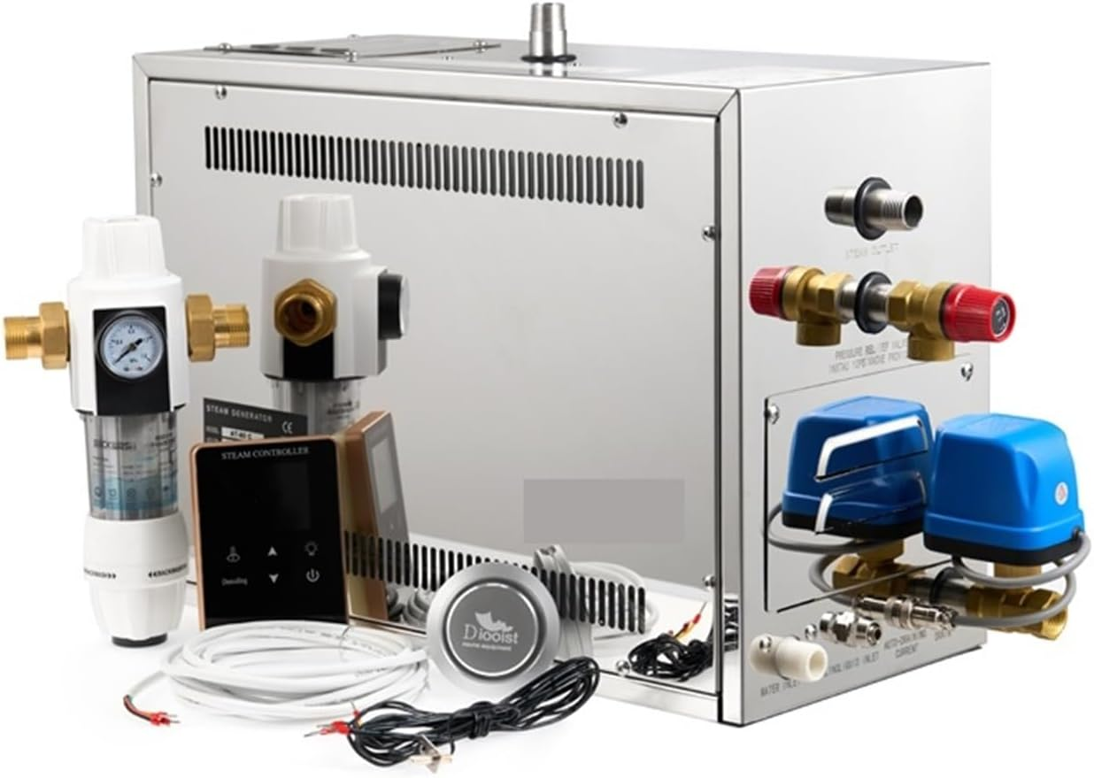 Sauna Steamer, Luxury 6KW Spa Shower Steamer Sauna Steam Bath Generator,Sauna Automatic Draining Steam Bath