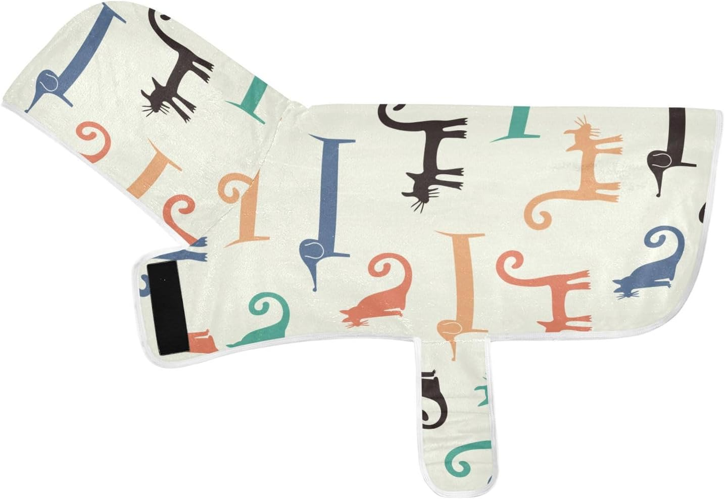 AIXIWAWA Cat Dachshund Pet Bathrobe Towels with Adjustable Collar & Waist, Quick Absorbent Drying Coat for Cats and Dogs image number 4