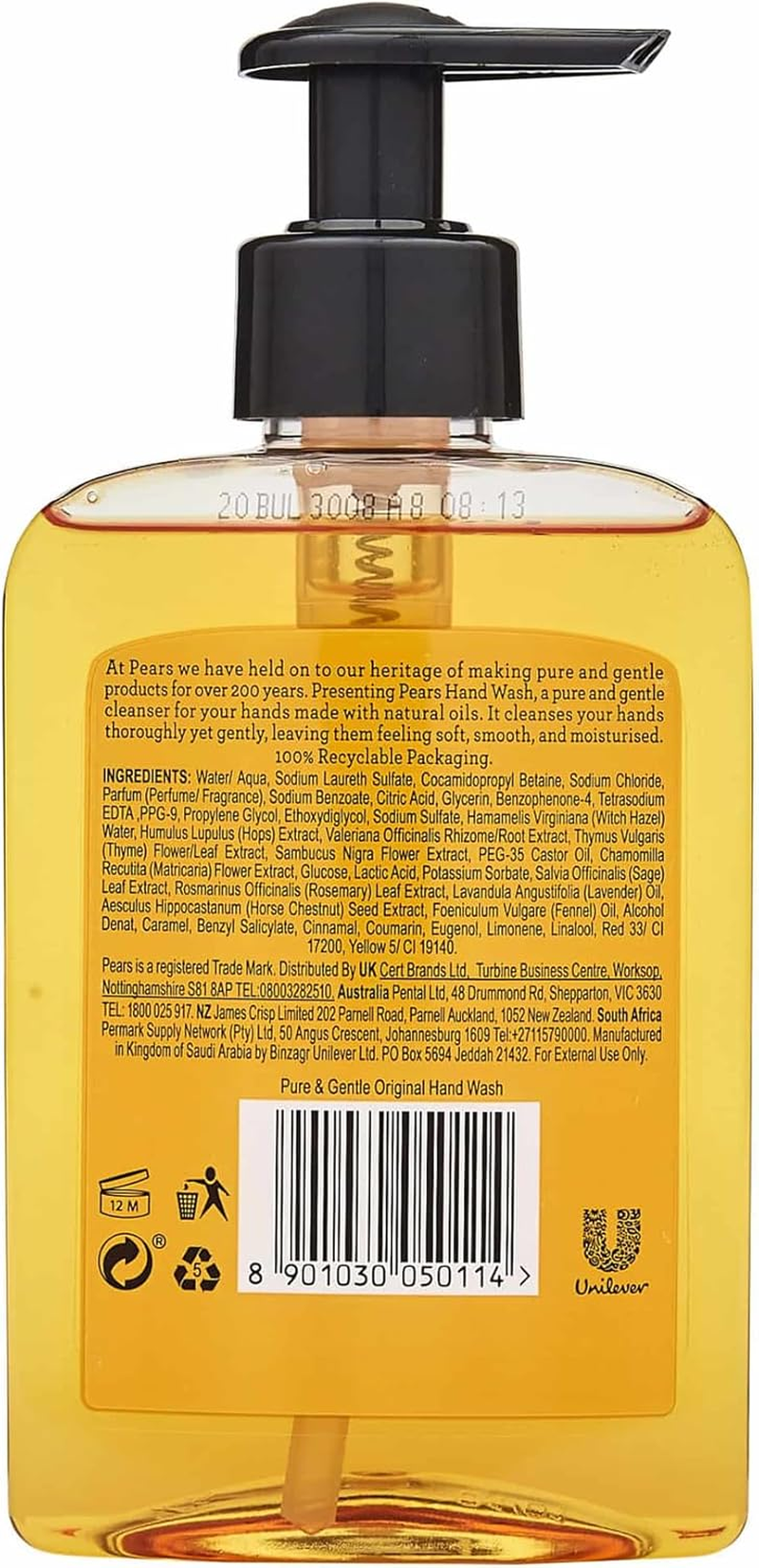 Pears 237 Ml Mild and Gentle Hand Wash image number 1