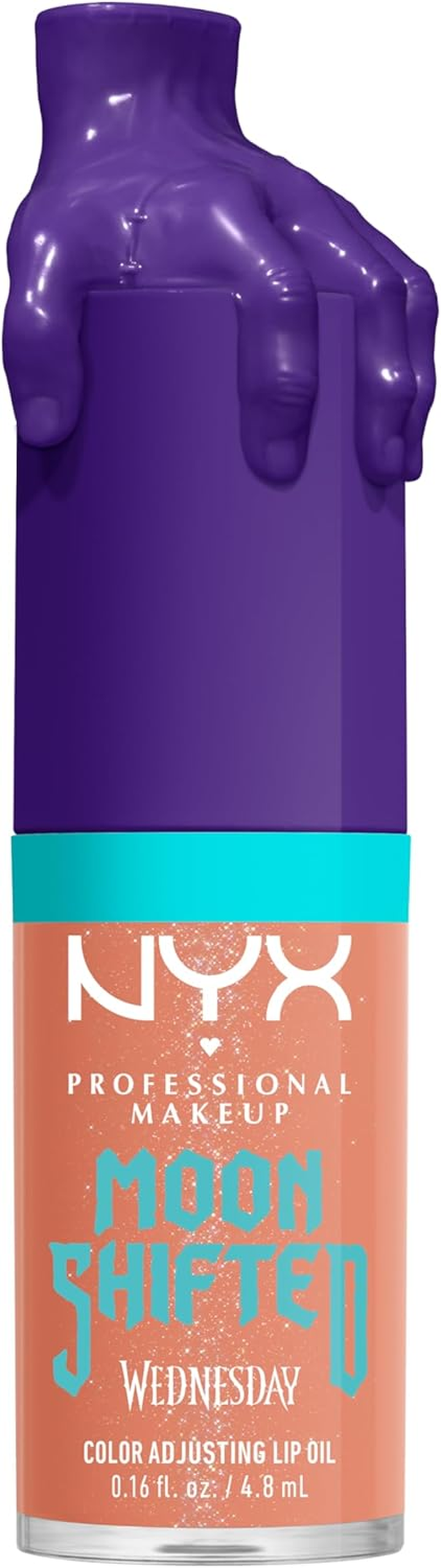 NYX Professional Makeup Wednesday Color-Shifting Lip Oil, Moisturizing, Tinted, and Non-Sticky Lip Gloss with up to 12HR Hydration - Nightshade