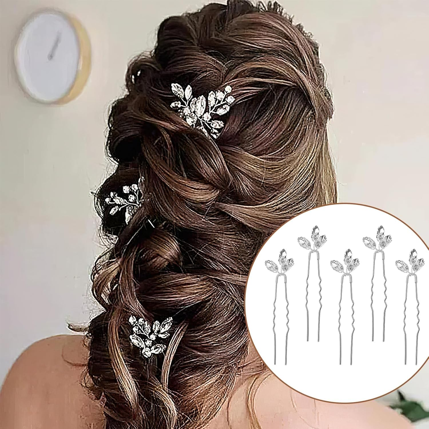 Forcine Capelli Cristallo Confezione Forcine Da- Sposa Eleganti in Oro Con Cristalli E Rhinestone, Accessori Capelli Luminosi per Donne E Ragazze, Ideali per Matrimoni E Occasioni Speciali, 5 Pieces image number 6