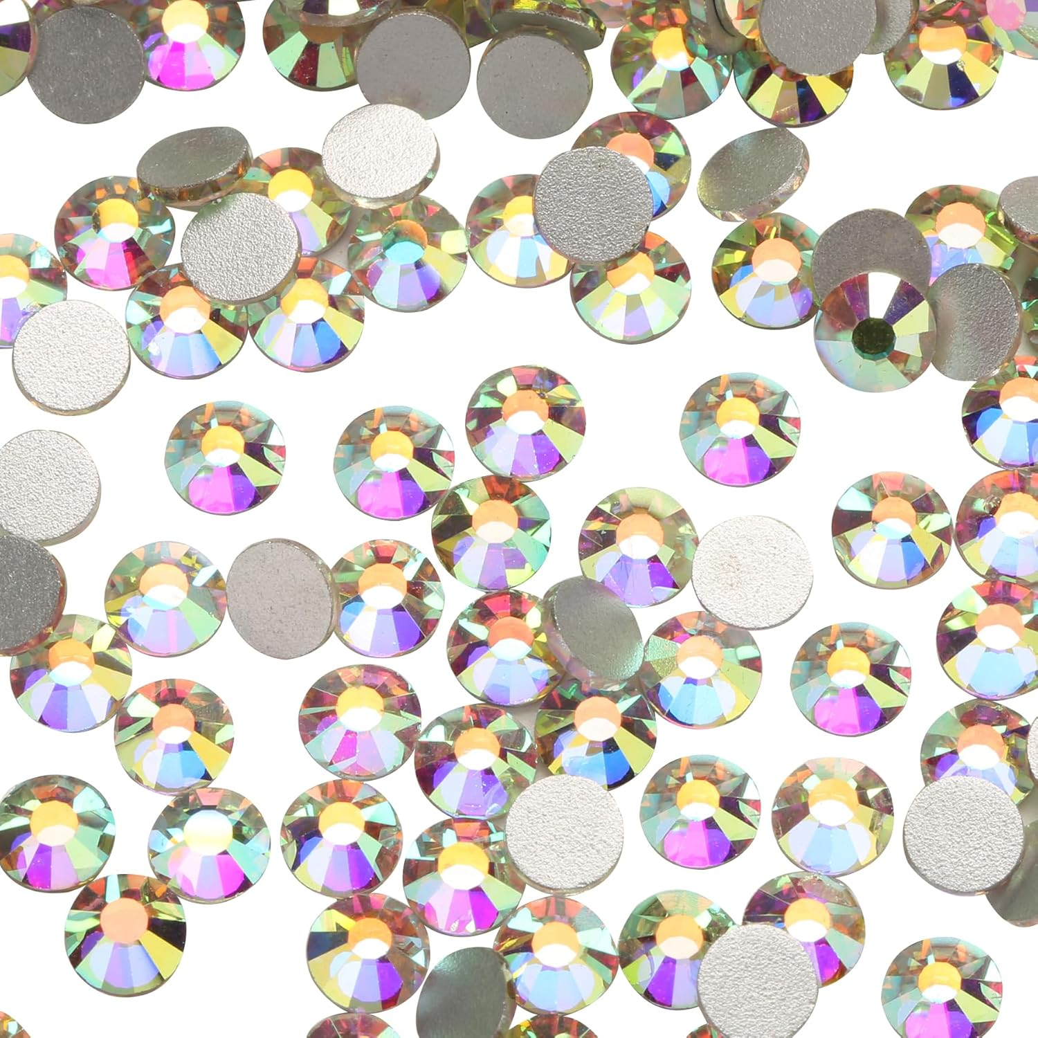 Jollin 1440Pcs Glue Fix Crystal Flatback Rhinestones Glass Diamantes Gems for Crafting Nail Art Crafts Decorations Clothes Shoes 4.8Mm (Ss20, Crystal AB) image number 4