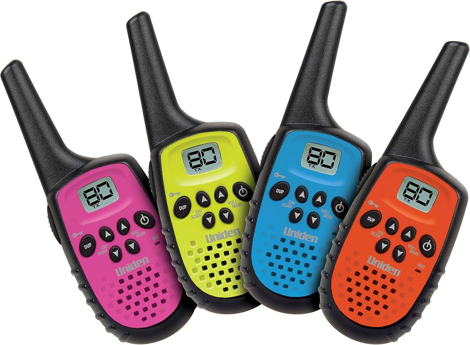Uniden - UH35-4 - 80 Channel Mini Compact UHF Handheld Radios - Quad Colour Pack