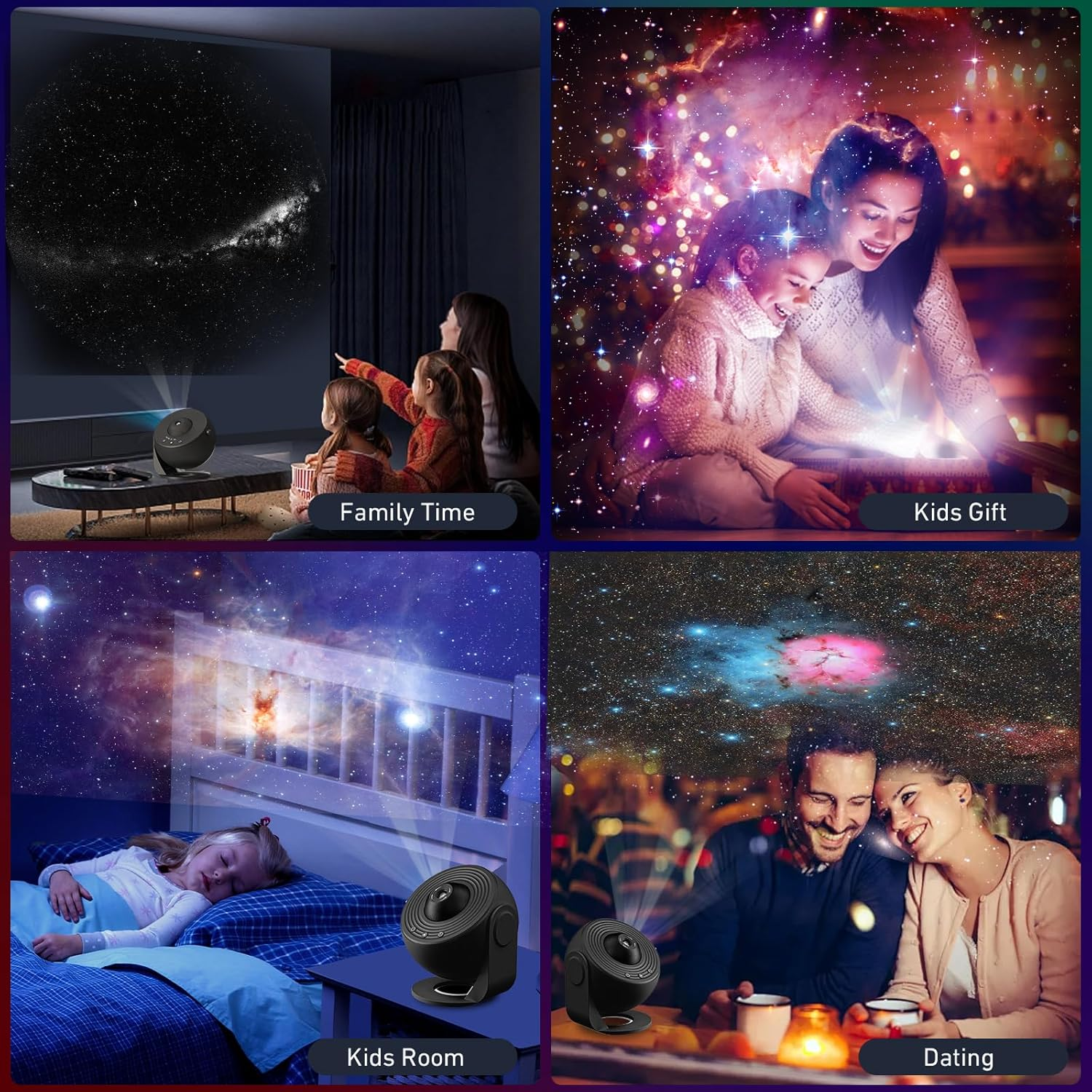 CUTEEEE Starry Sky Projector with 13 Film Discs - Galaxy Night Light Lamp for Moon, Solar System, Nebula and Space Planetarium image number 2