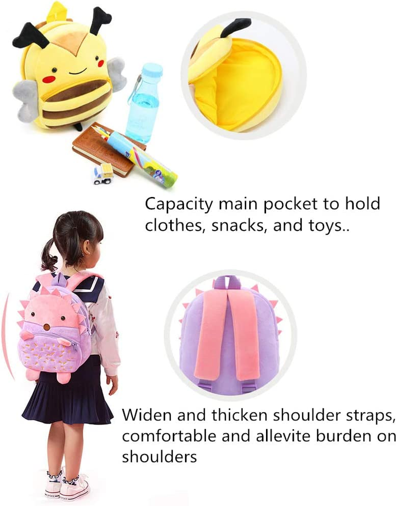 Bansusu 3D Cute Elephant Pattern Baby Plush Mini Backpack Cartoon Animals Toddler Snack Bag Rucksack image number 3