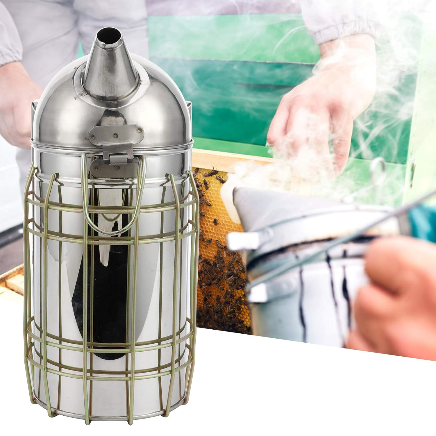 Domary Bee Smoker Stainless Steel Heat Shield Sprayer Apiculture Tool for Beekeeping image number 5