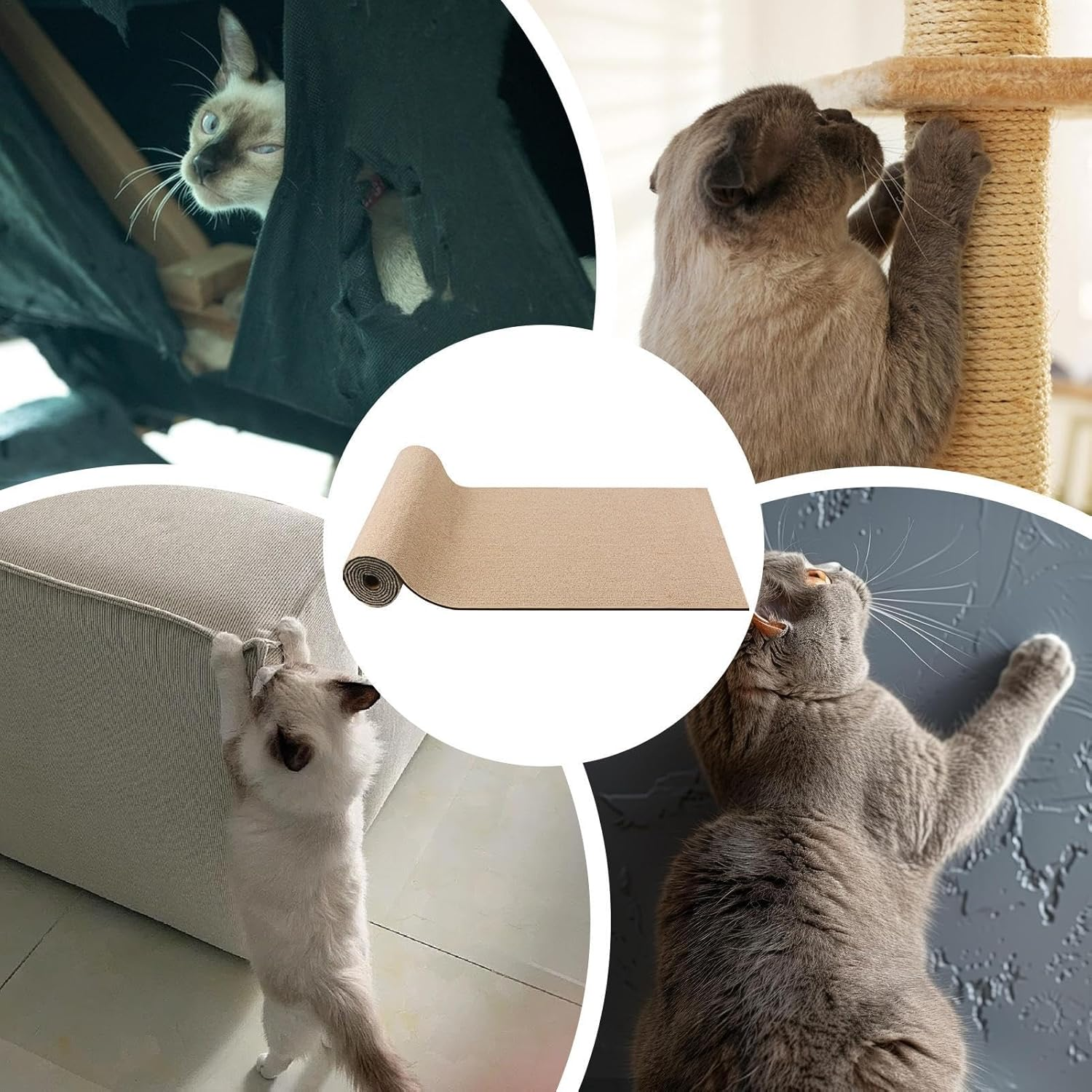 Cat Scratch Mat | Cat Scratching Mat Scratch Rug - Trimmable Cat Scratching Post Carpet, Climbing Cat Scratcher Mat for Cats Pets, Small Medium image number 3