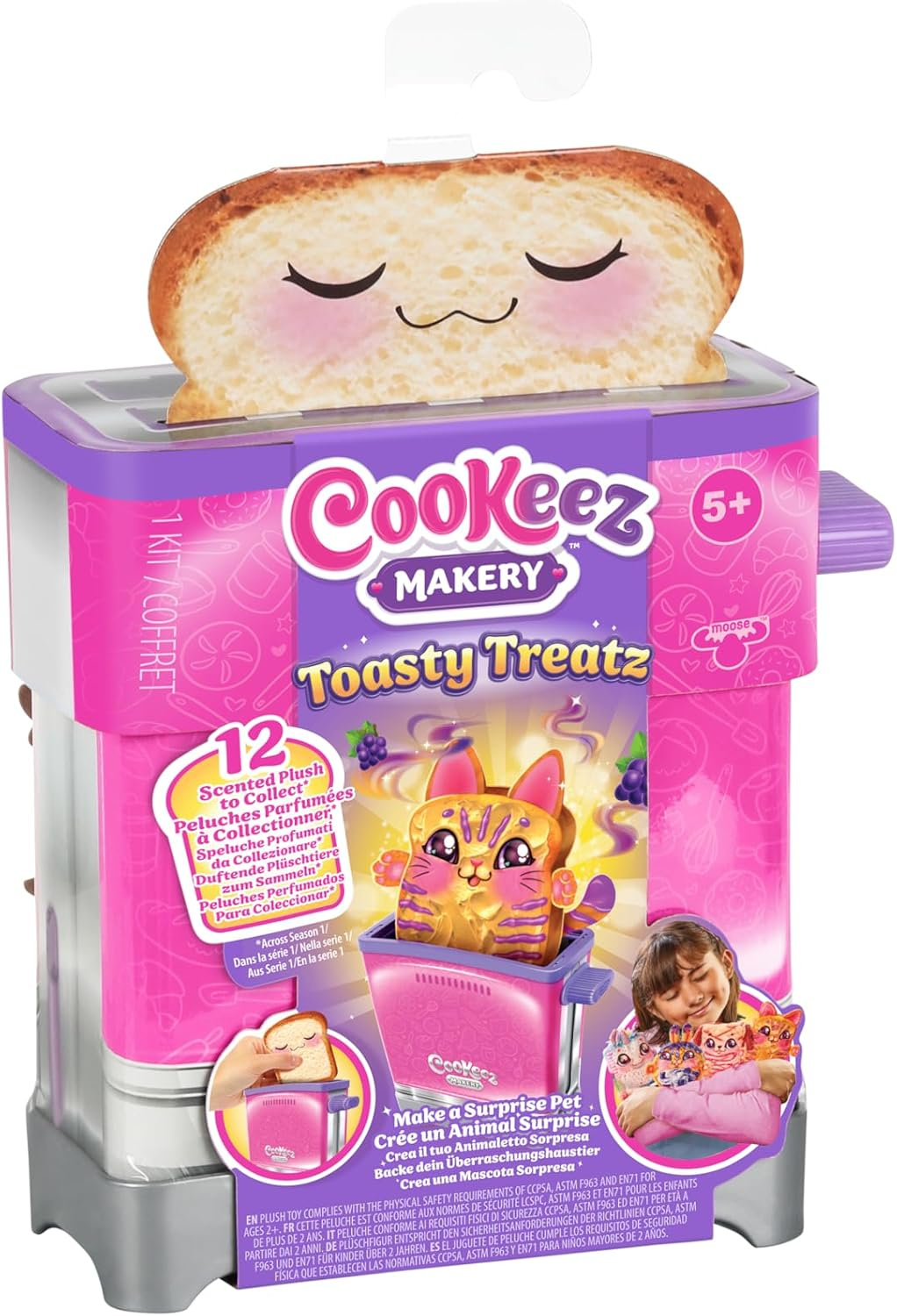 Cookeez Makery Toasty Treatz Toaster Single Pack; Make a Soft and Squishy Surprise Friend. Pop-In-Bread and See a Surprise Pop Up! image number 2