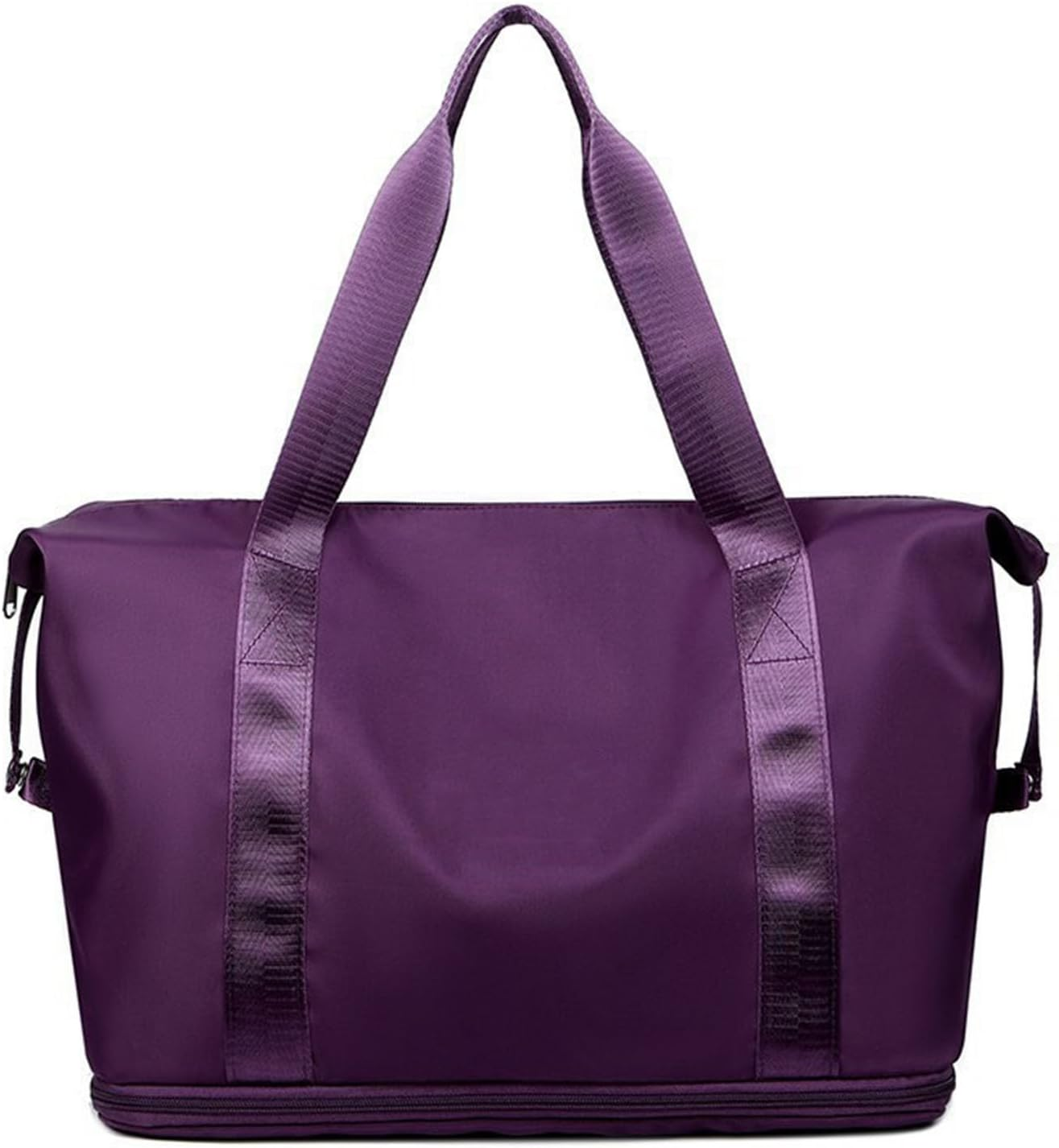 Travel Duffel Bag Packable Foldable Holdall Tote Weekend Overnight Bag Large Capacity Luggage Light in Weight Waterproof Carry on Bag Sport Gym Bag Dark Purple for Shopping Vacation