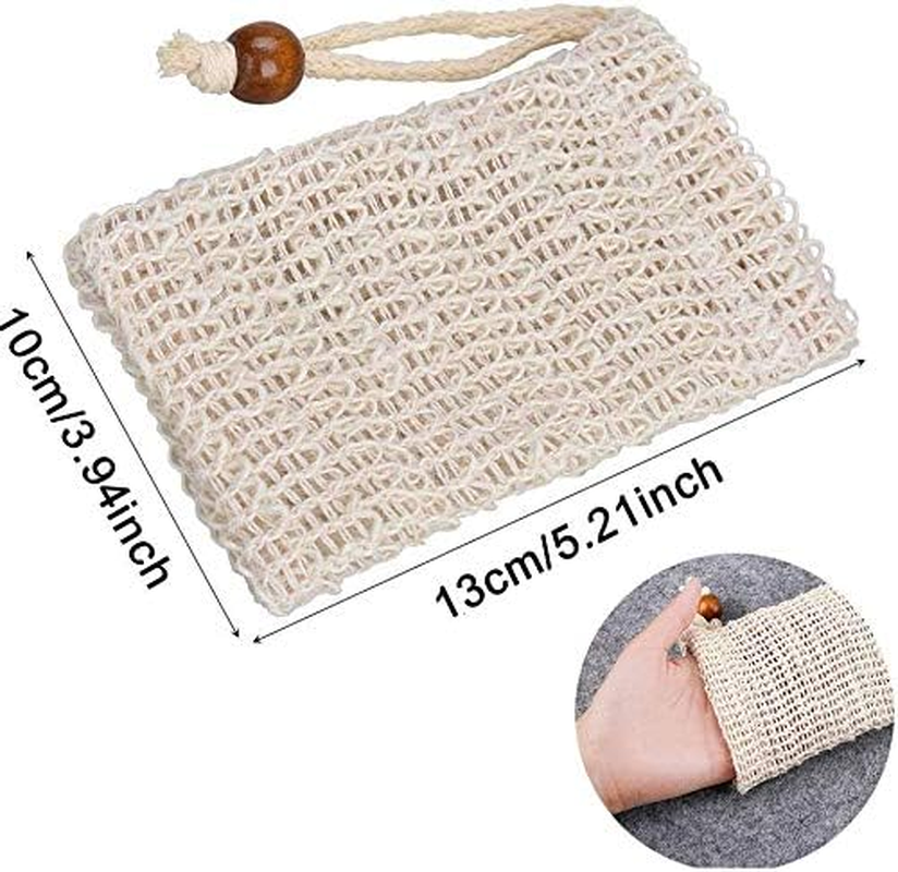 LATERN Sisal Soap Bags 10 Pack Natural Soap Bags with Drawstring Soap Saver Pouch for Foaming, Drying Soaps, Exfoliatio, Massage image number 5