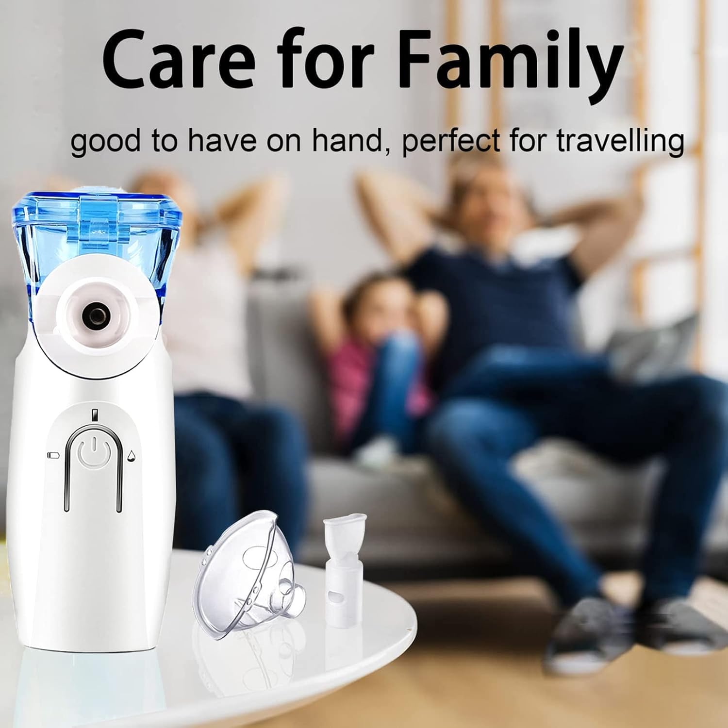 Ultrasonic Mesh Nebulizer, G&uuml;life Portable Nebulizers Cool Mist Steam Inhaler for Moisture, Usb/Battery Operated Nebulizer Machine for Home Office Travel Use (White)