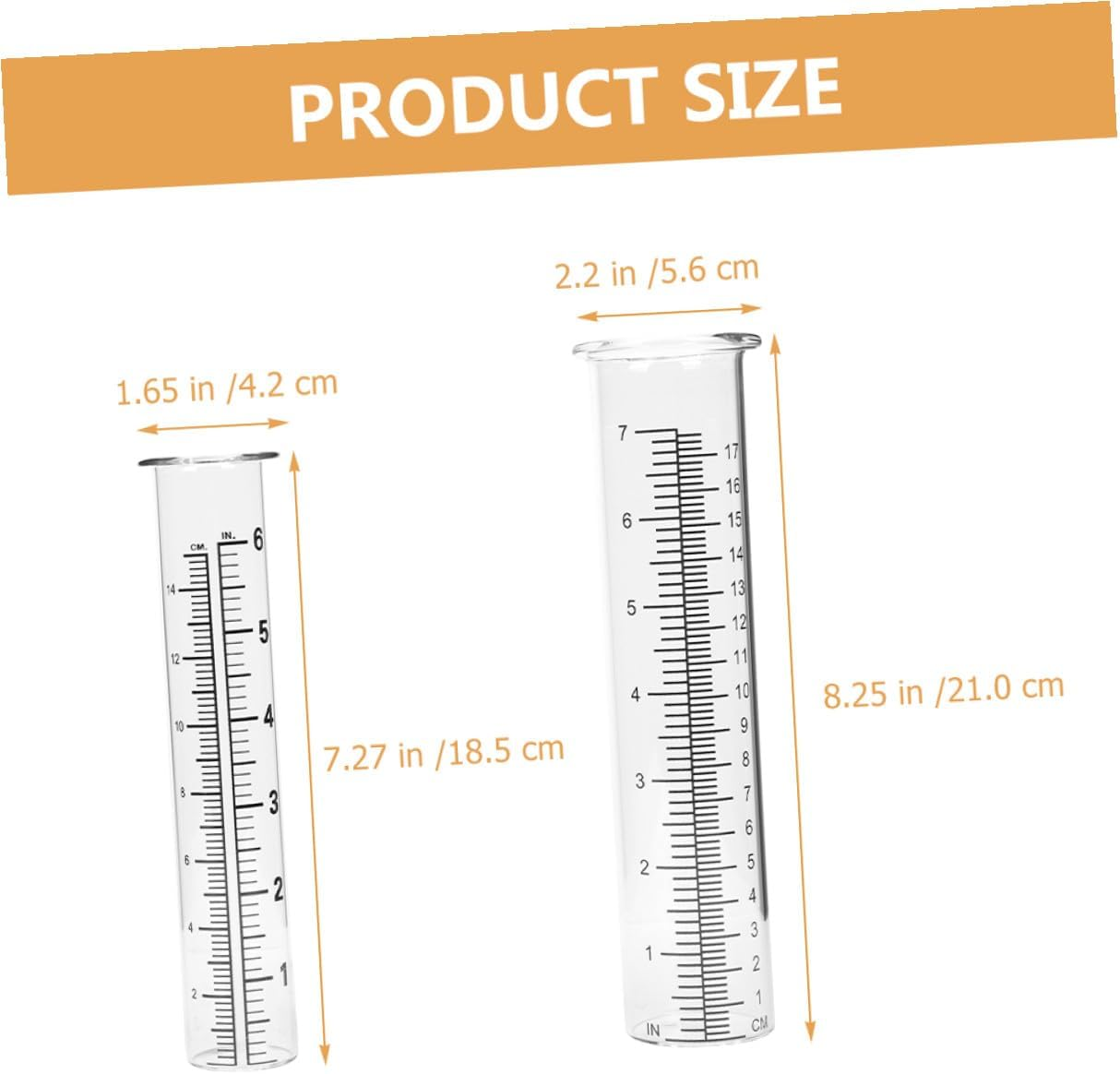 4Pcs Professional Glass Rain Gauge Tubes Replacement with Clear Scale Measuring Cylinders for Accurate Outdoor Rainfall Measurement in Garden and Lawn image number 1