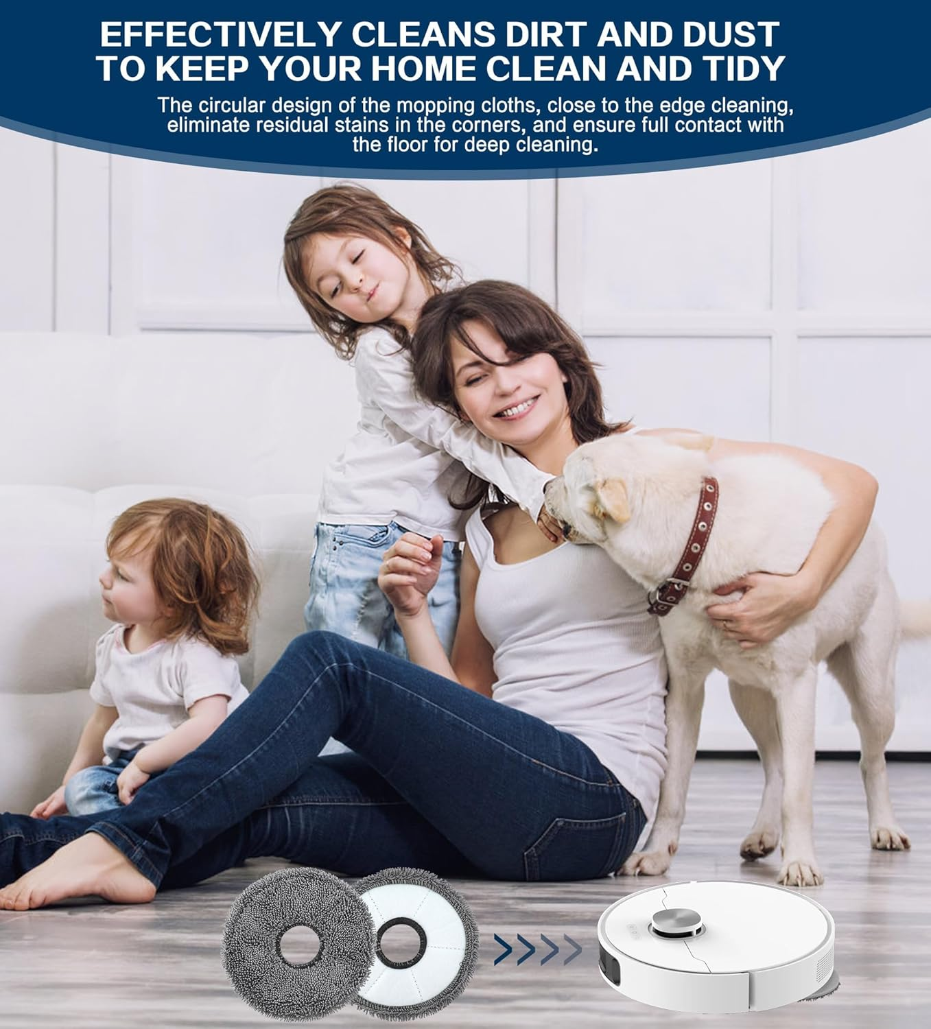 YBVABE Mop Pads Only for Dreame L10S Ultra Robot Vacuum Cleaner【Not for L10S Pro Ultra Heat / L10S Ultra Gen2 / X40 Ultra】 &ndash; Replacement Microfiber Mopping Cloths, Washable Mop Cloth Pads Accessories image number 2