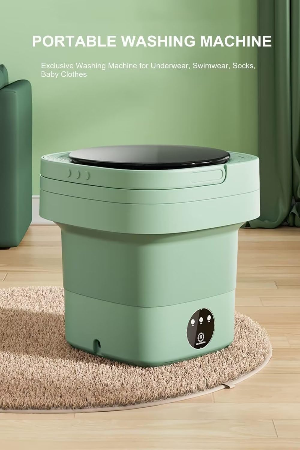 Uandhome Portable Washing Machine,Foldable Mini Washing Machine,Small Washing Machine for Underwear,Baby Clothes,Or Small Items,Suitable for Apartments,Dormitories,Camping,Travel