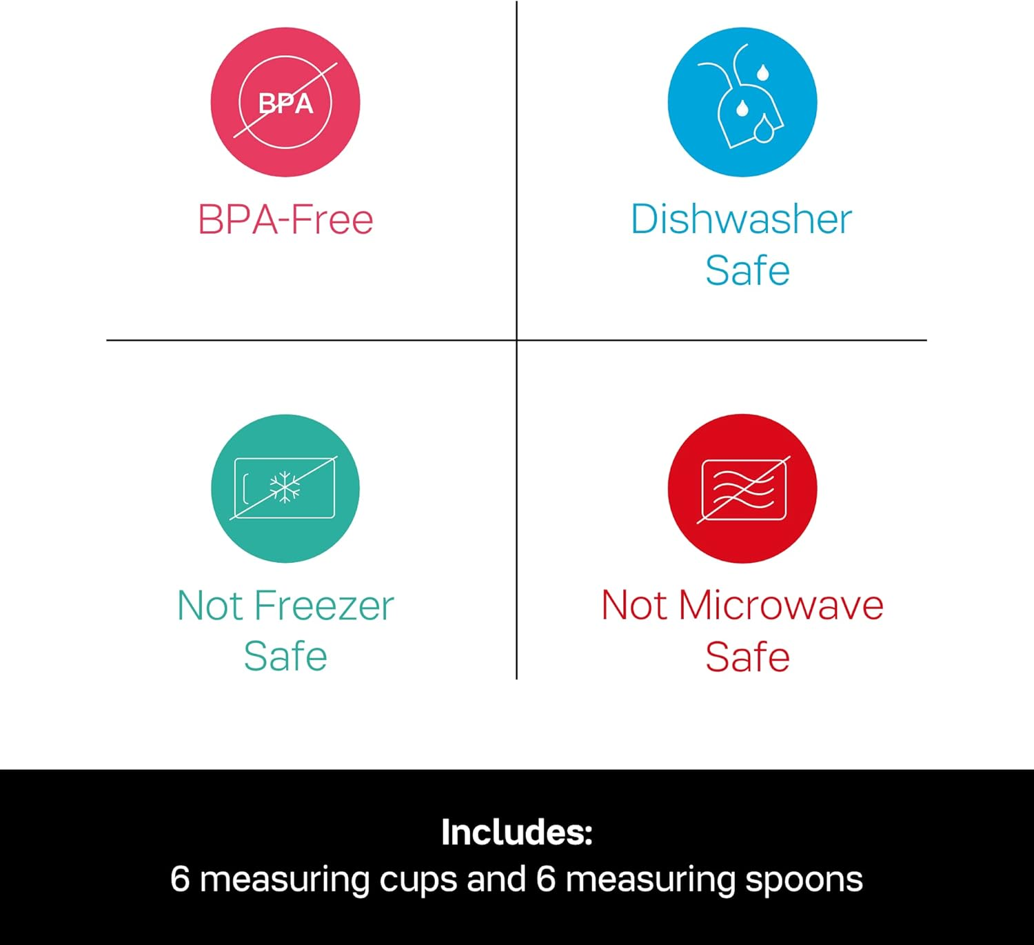 TUPPERWARE Brand Measuring Mates Set - 6 Measuring Cups + 6 Spoons - Dishwasher Safe & BPA Free image number 3