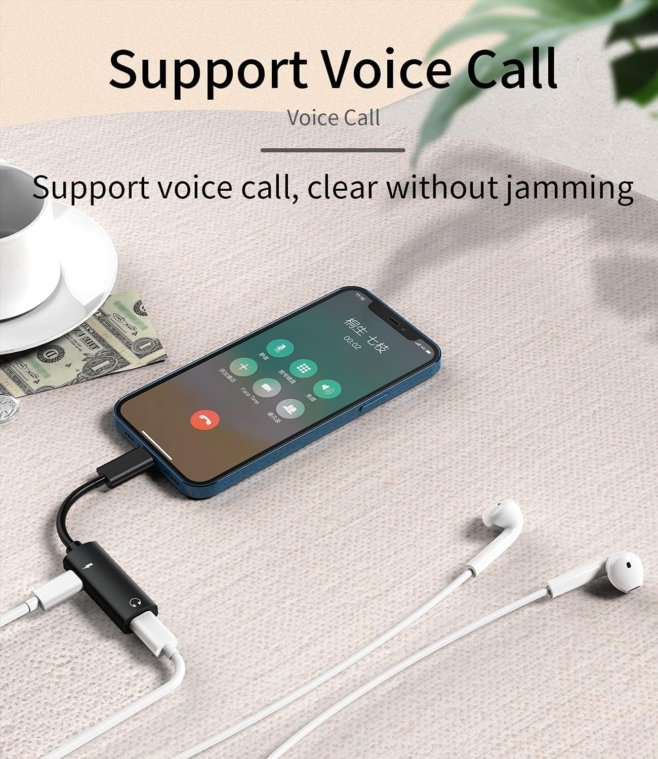 Iphone Headphone Splitter(2In1)Apple MFI Certified Dongle Dual Lightning Audio Charge Jack Adapter Aux Charging Cable Adaptador Para for 14 13 12 11 Pro Max Mini Xs X 7 8 plus Music Earphone Converter