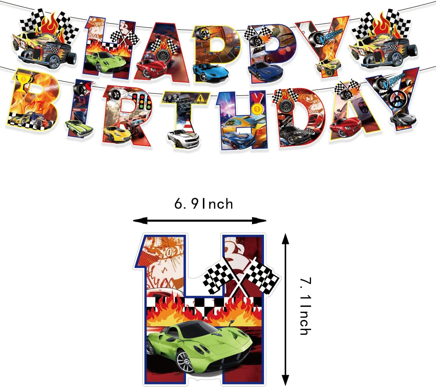 Hot Wheels Birthday Party Supplies - Decorations, Banner, Latex Balloons, Cake & Cupcake Toppers for Kids' Party Decor