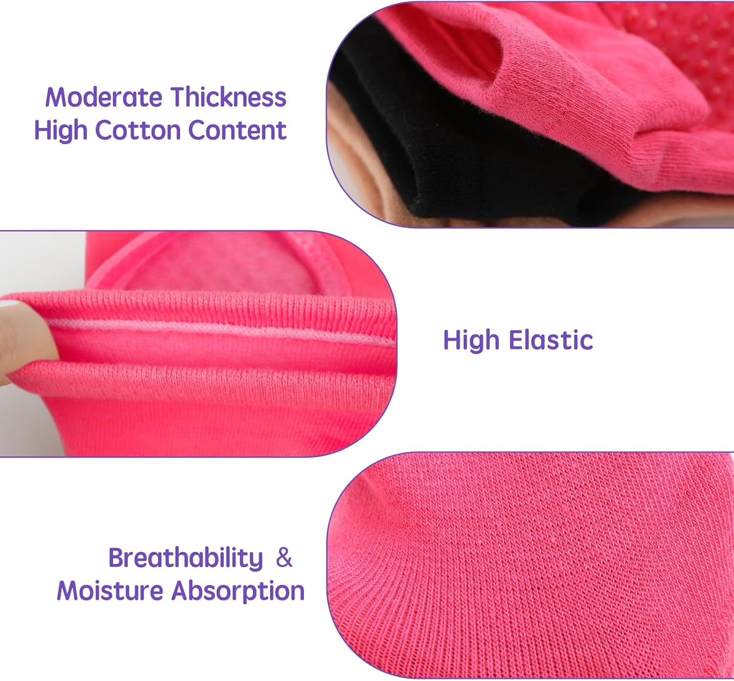 ZCOINS 6 Pairs Toeless Yoga Pilates Grips Socks for Women, Non Slip Sticky Pilates Socks with Grips, Yoga Accessories for Women for Barre Ballet Workout Barefoot Dance Gym image number 1