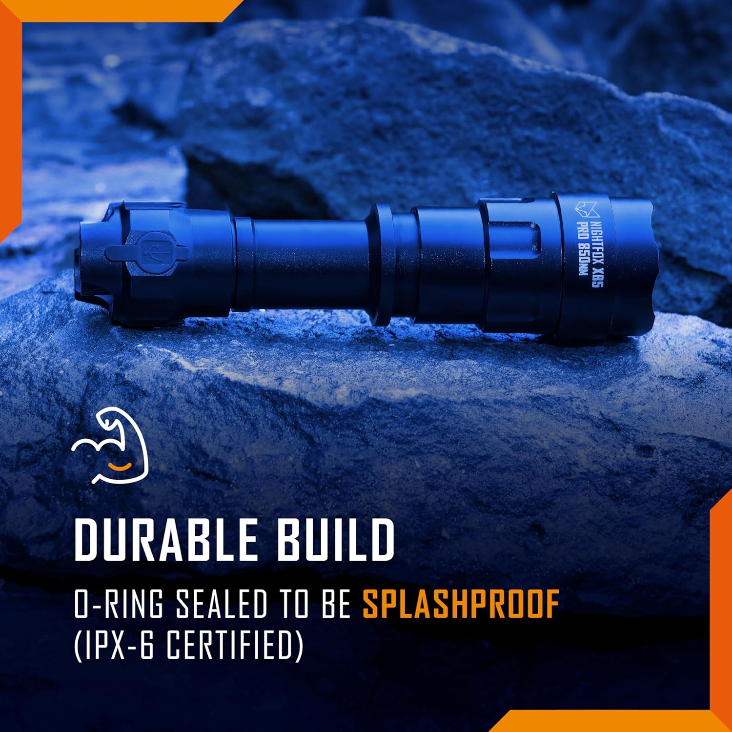 Nightfox Infrared LED Torch XB5 Pro, 850Nm Wavelength Flashlight, Invisible Light for Use with Night Vision Devices Only, Usb-Rechargeable Battery Included, Adjustable Focus, Dimmable image number 1