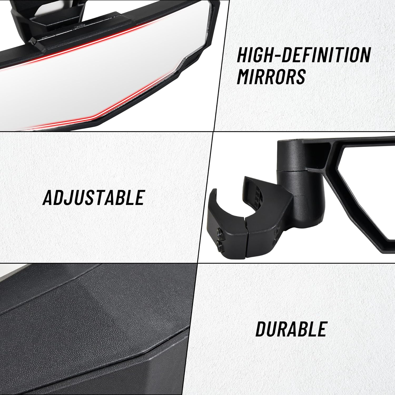 Side Mirrors Center Convex Rear View Mirror Kit for Polaris RZR XP 1000/ XP 4 1000 Ultimate/Sport/Premium 2024 Accessories