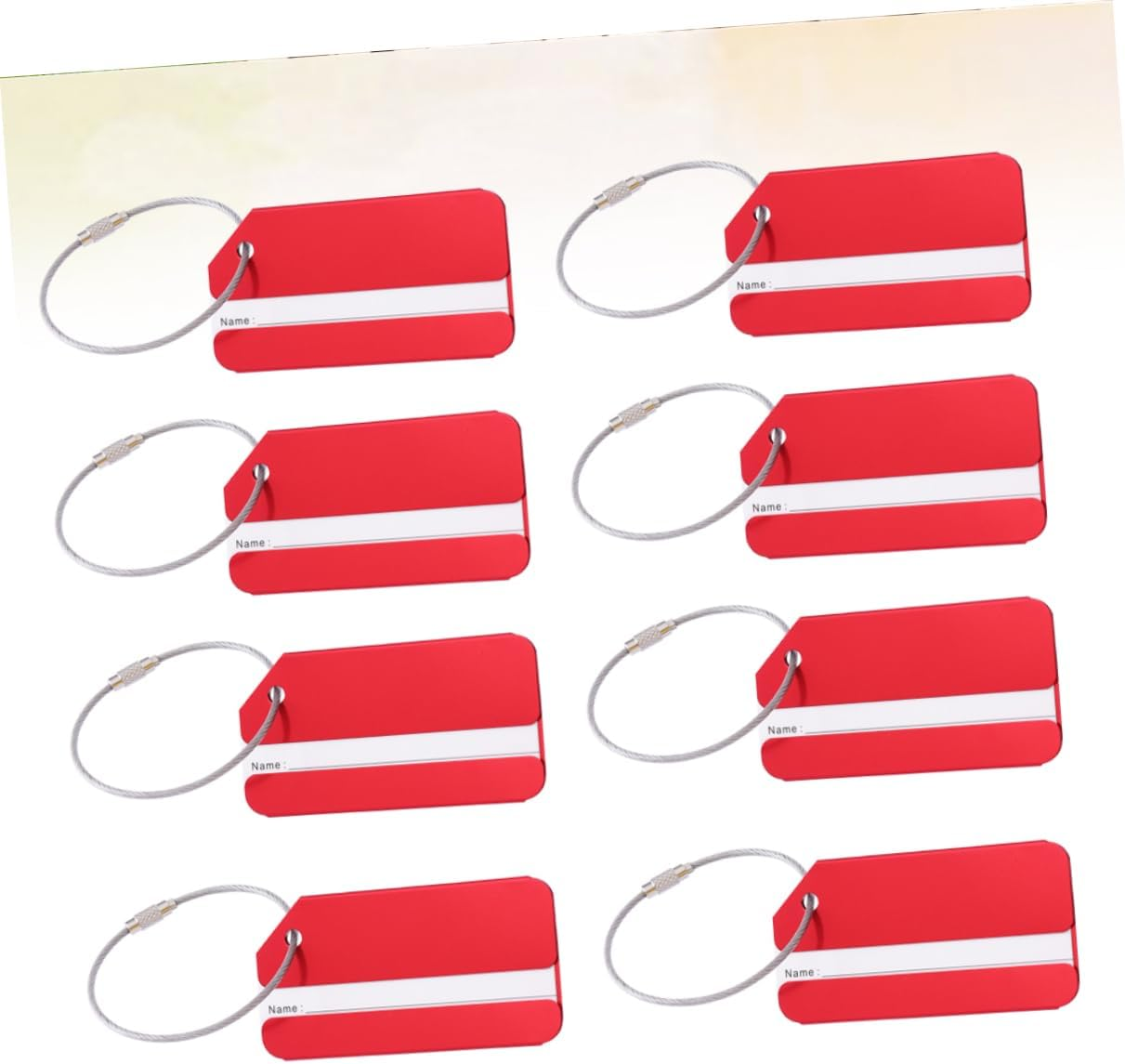 LIGIGWASH 15Pcs Red Aluminum Luggage Tags Baggage Name Labels for Suitcases Travel Handbag Identification Tags