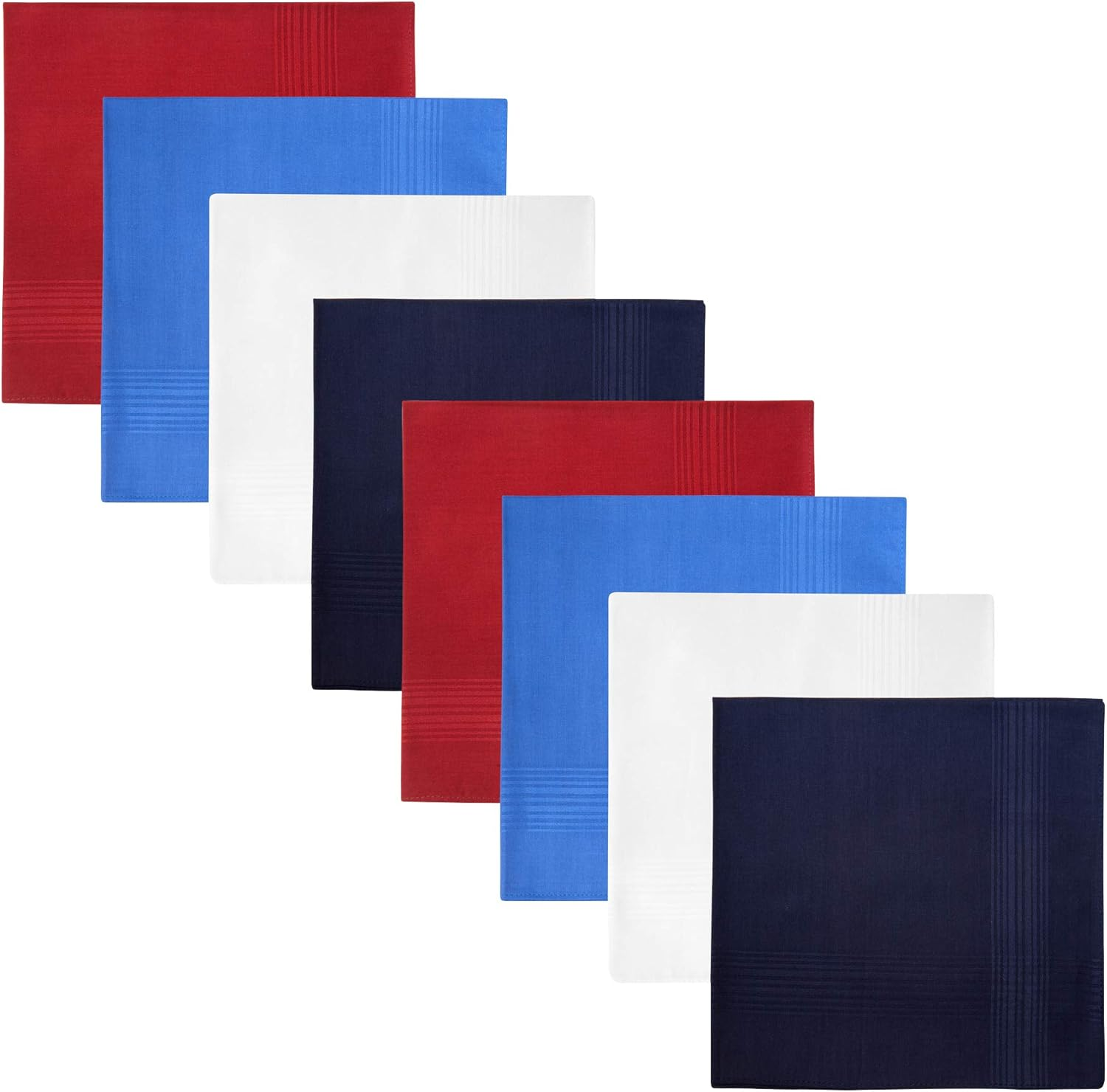 Retreez 8 Piece Pure Cotton Assorted Men'S Handkerchiefs Hanky Gift Box Set