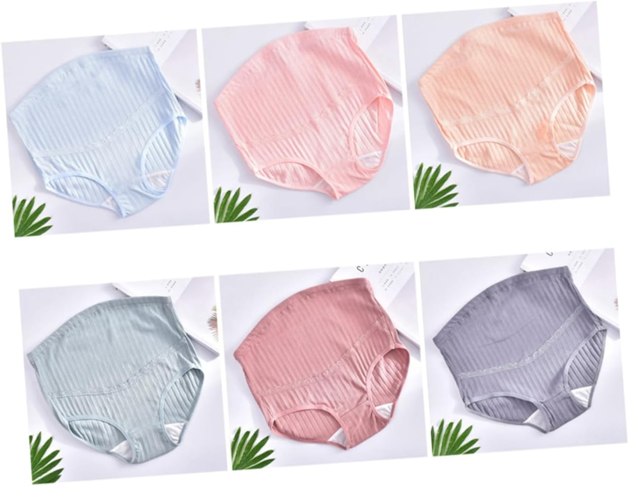 3Pcs High Waist Cotton Maternity Panties with Adjustable Stomach Lift Support for Pregnant Women Soft Breathable Nursing Underwear in Pale Skin Dusty Dark Green