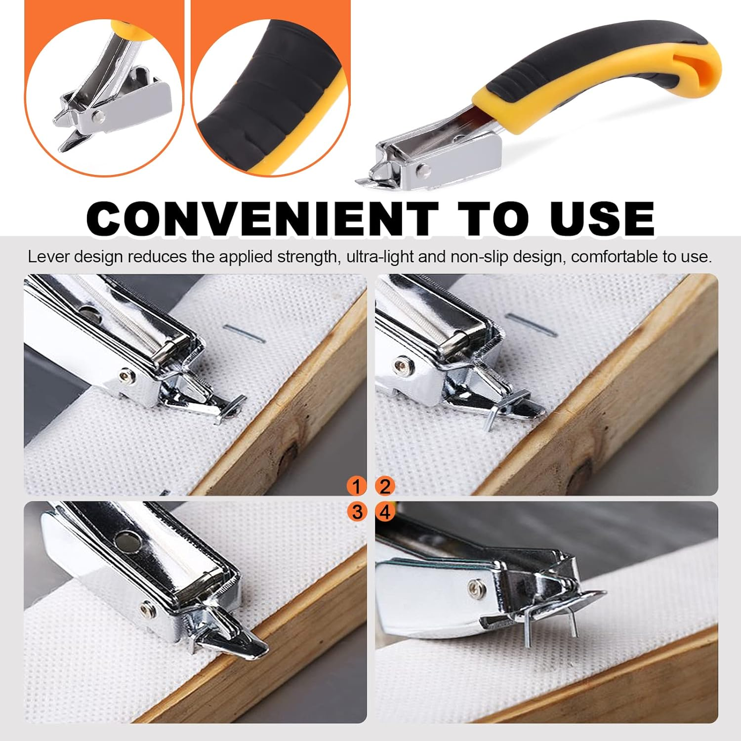 Tanstic 3Pcs Heavy Duty Canvas Pliers and Staple Remover and Tack Puller Set, Professional Canvas Stretching Pliers Tool with Spring Return Handle for Stretching Canvas Clamp Art Oil Painting image number 6