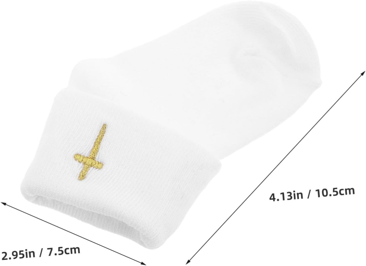 CONGARTENO 1Pair Baptism Socks Cotton Boy Girl Christening Booties for Year Old Soft Breathable Stylish Turn Design for Newborns for First Communion and Special Occasions