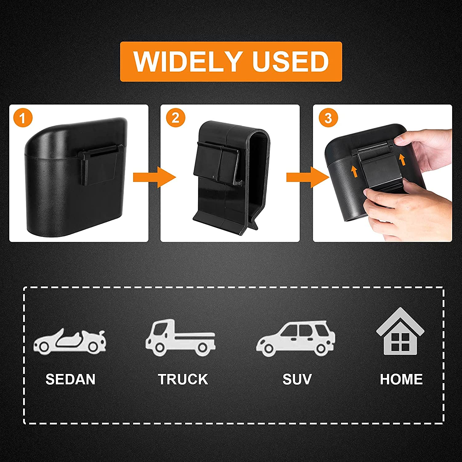 Yamibobo Car Trash Can Bin with Lid & 105PCS Trash Bags Small Car Garbage Can Leakproof Mini Car Accessories Trash Bin Car Dustbin Organizer Container for Car Office Home image number 1