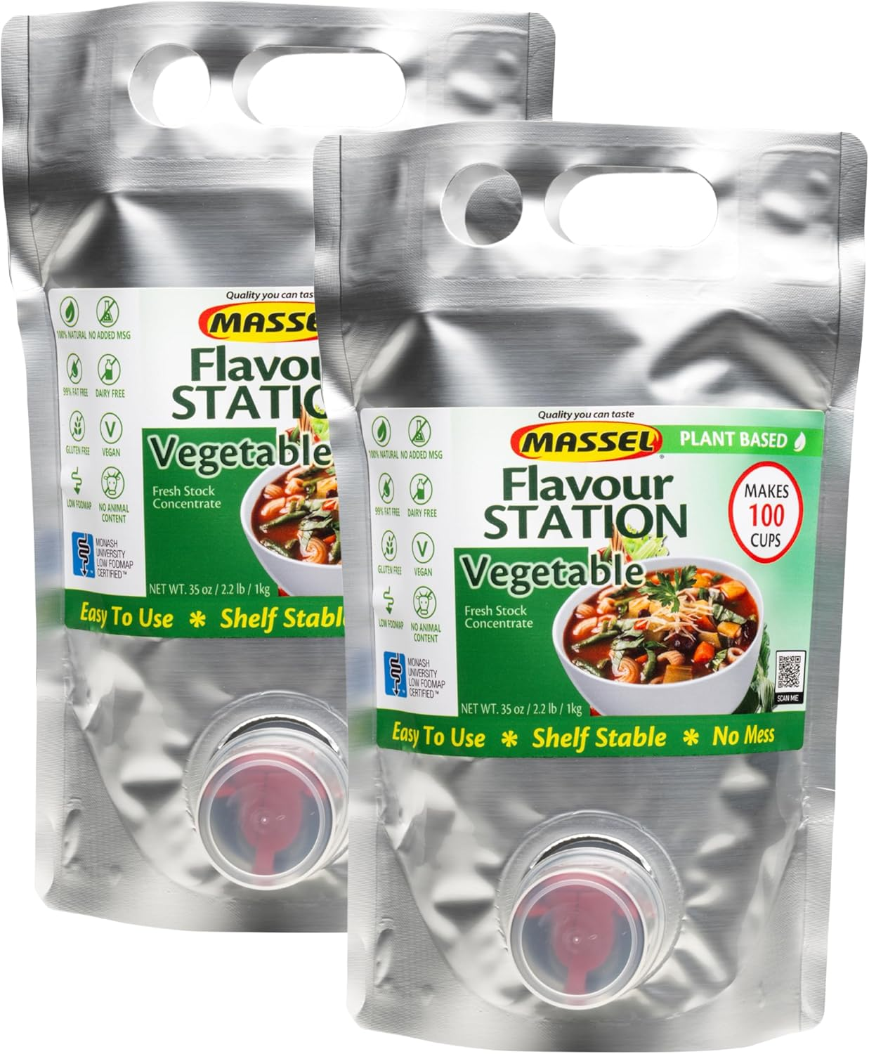 Massel Flavour Station Liquid Stock Reduction Vegetable Style | 2 X 1Kg Bulk Pack | Liquid Vegetable Concentrate | Plant Based, Low FODMAP, Gluten Free, Dairy Free, Trans Fat Free, No Added MSG, Vegan Friendly image number 6