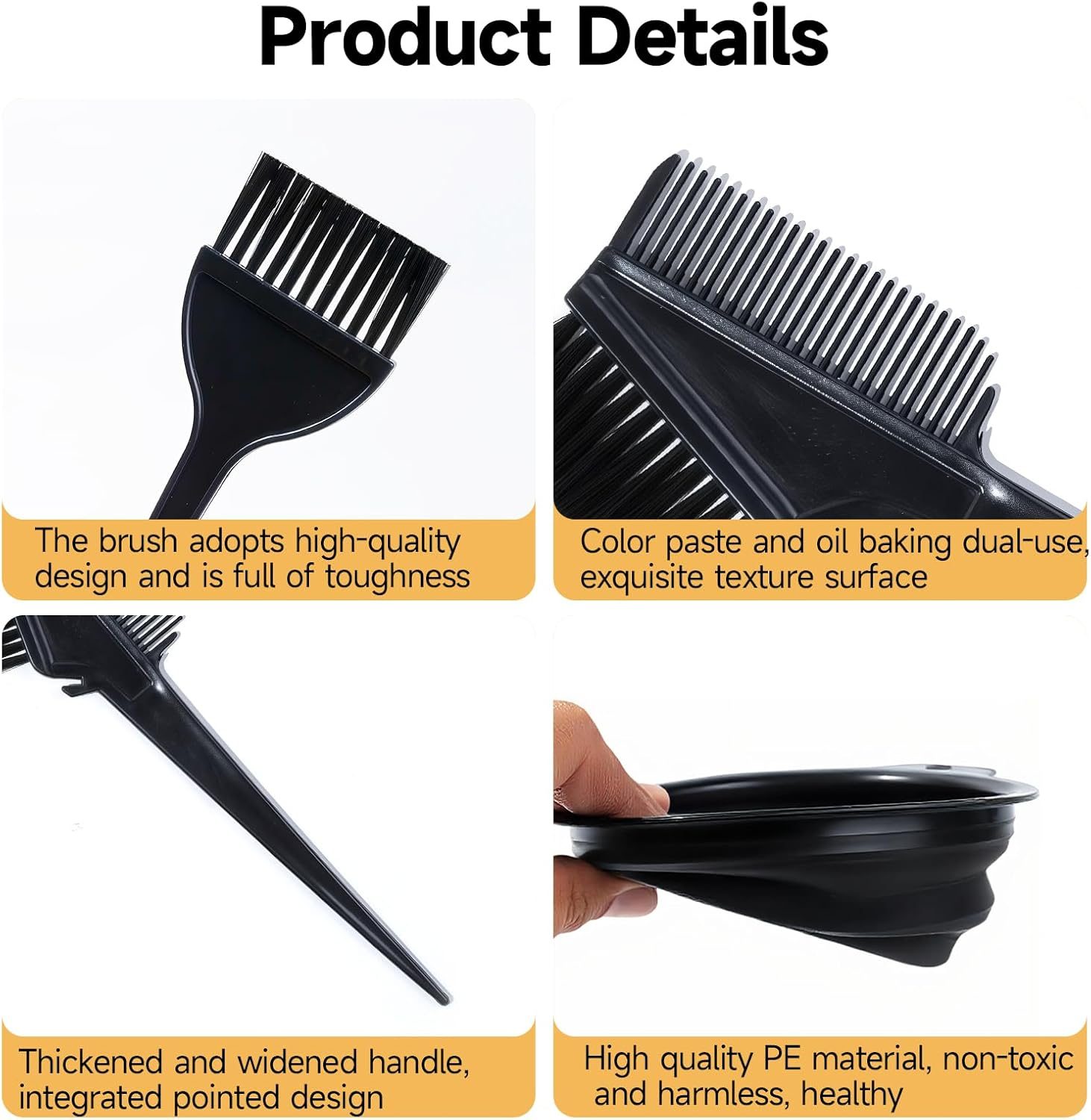 Professional Hair Dye Mixing Bowl and Brush Set 5-Piece with Graduated Brush Applicator and Earmuffs for Home Salon Use on All Hair Types for Men and Women image number 1